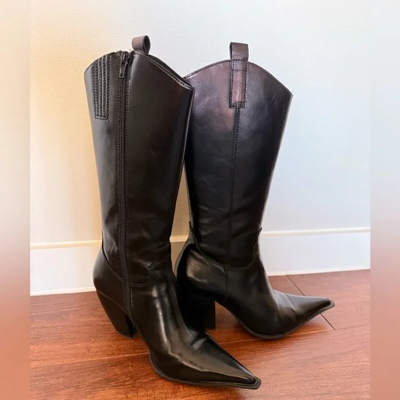 Jeffrey Campbell Reckon Western Black Heeled Boots - Picture 3 of 7